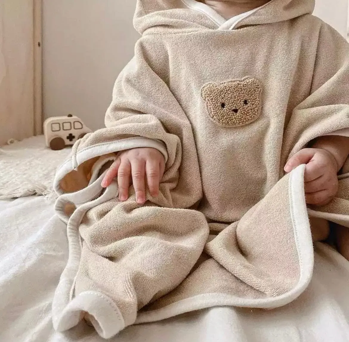 Teddy Bear Baby Hooded Bath Towel