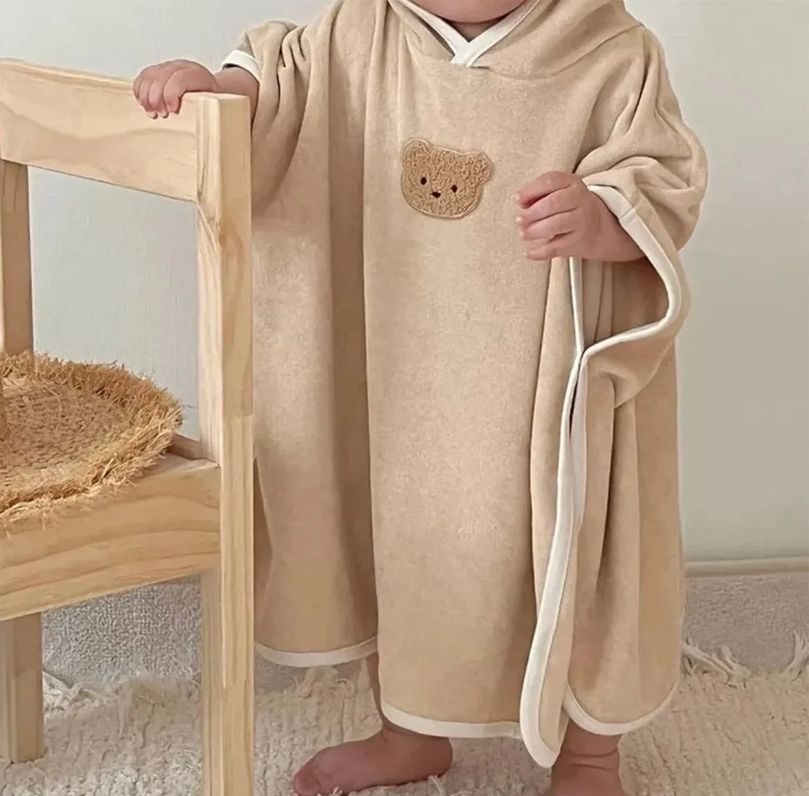 Teddy Bear Baby Hooded Bath Towel