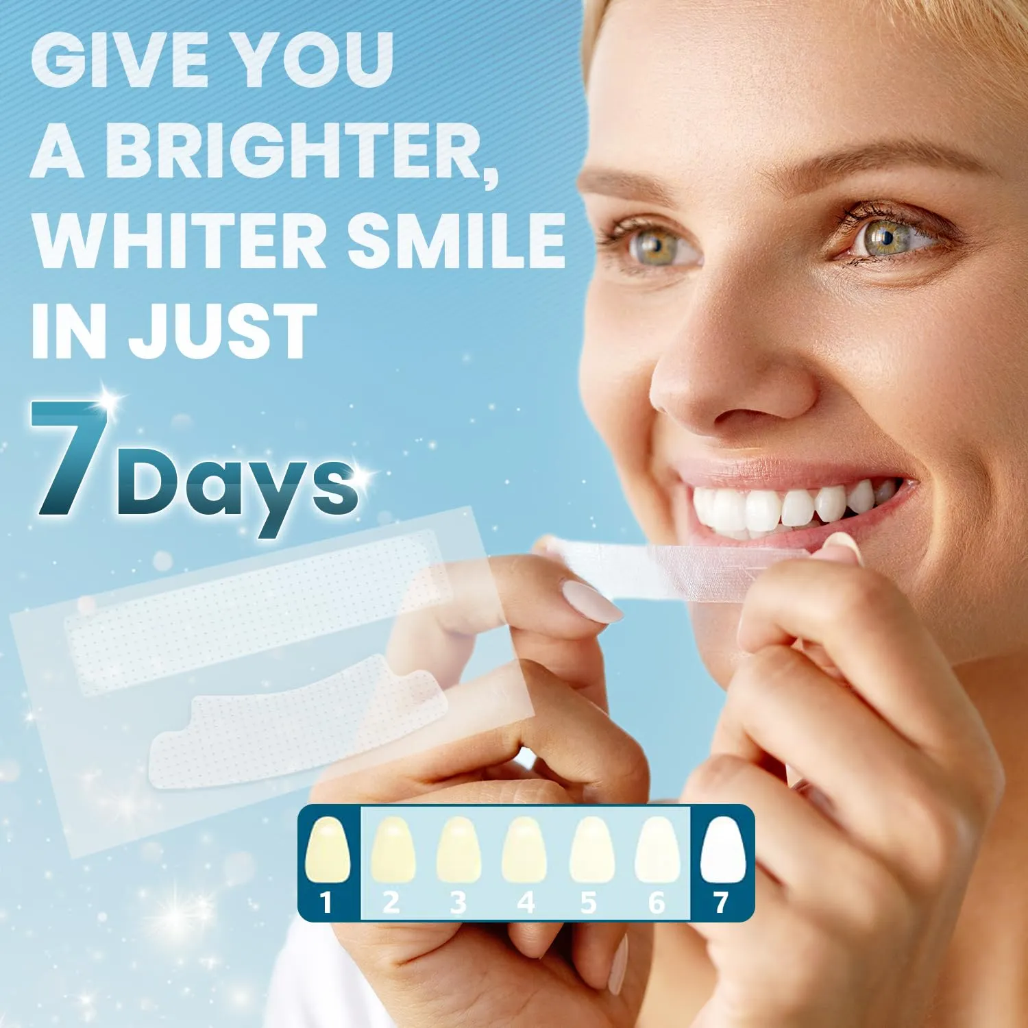 Teeth Whitening Strips for Sensitive Teeth - 42 Strips Enamel Safe Non-Slip Dry Strip Technology for Whiter Teeth, 30 Minutes Fast Results, Non-Sensitive, 21 Treatments, Mint