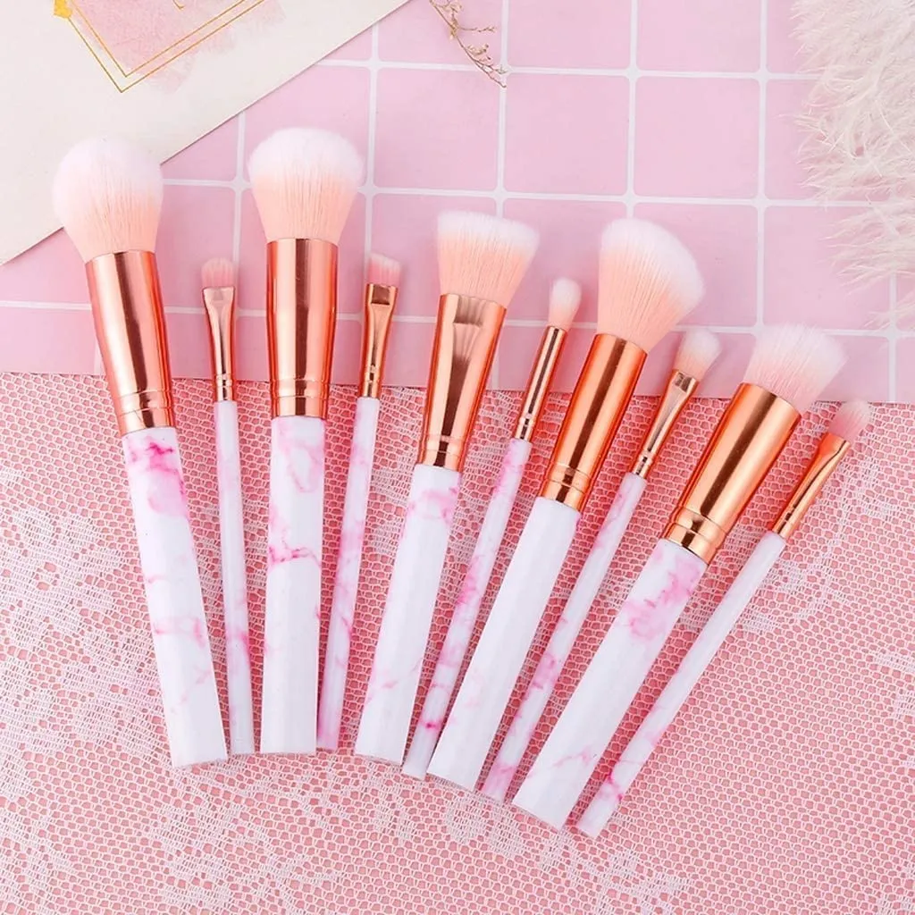 Ten Marble Makeup Brush Set Makeup Brush Eye Shadow Brush Blush Brush Beginner Complete Set of Makeup Tools Ideal gift