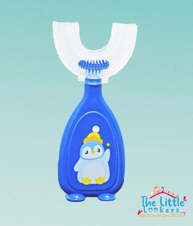 THE LITTLE LOOKERS 360° U-Shaped Baby Toothbrush with Food Grade Silicone Head | 100% BPA Free, Soft Bristles & Easy Grip for Babies & Kids (Pack of 1 )