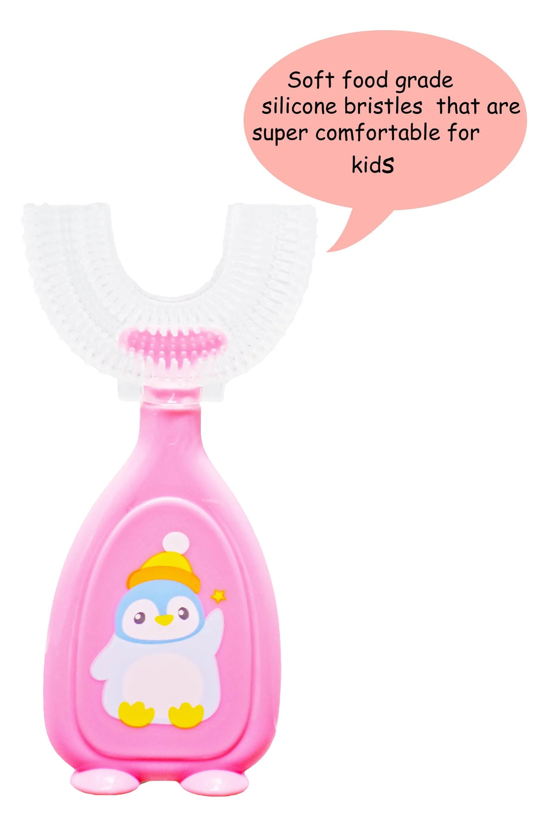 THE LITTLE LOOKERS 360° U-Shaped Baby Toothbrush with Food Grade Silicone Head | 100% BPA Free, Soft Bristles & Easy Grip for Babies & Kids (Pack of 1 )