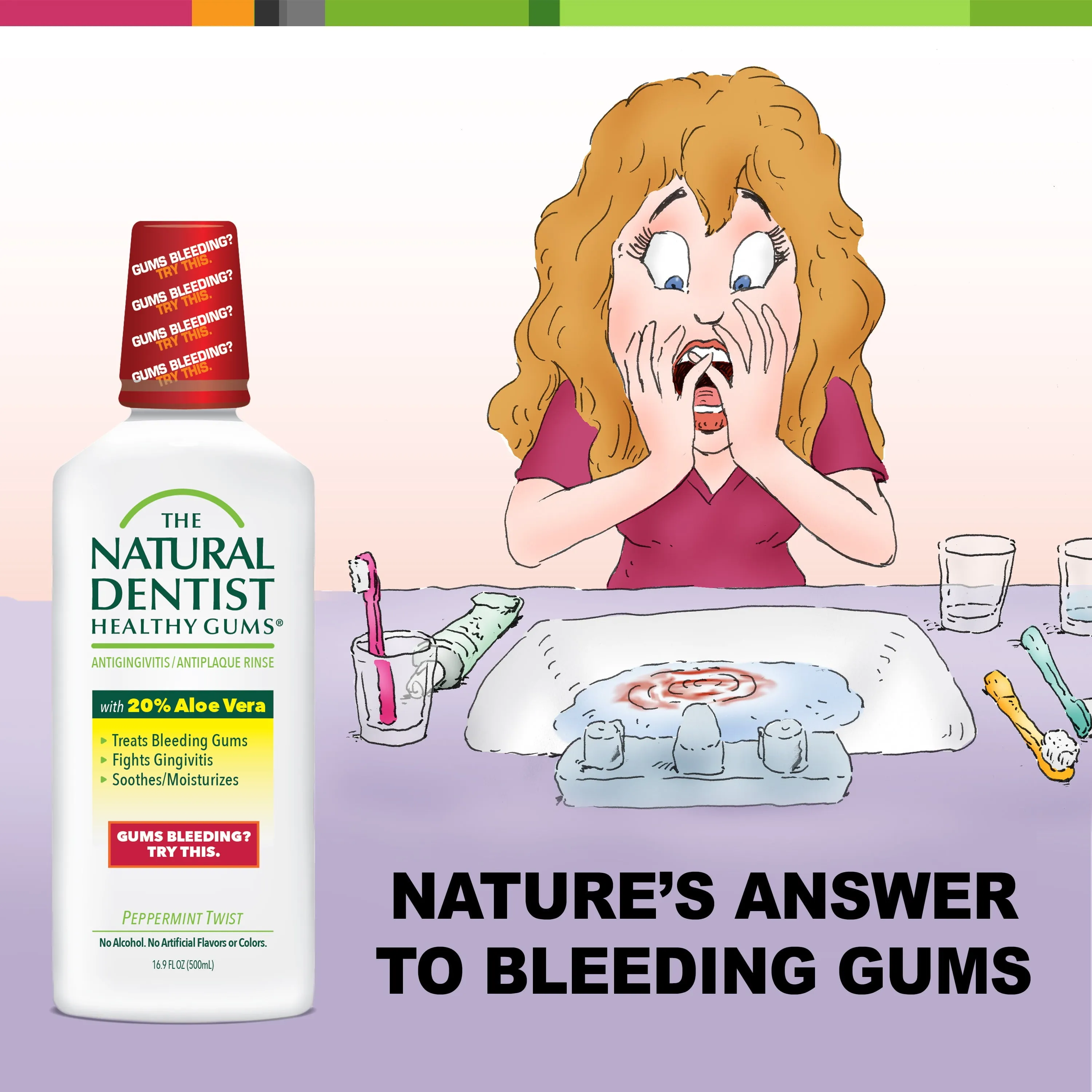The Natural Dentist Healthy Gums Antigingivitis/Antiplaque Rinse, Peppermint Twi