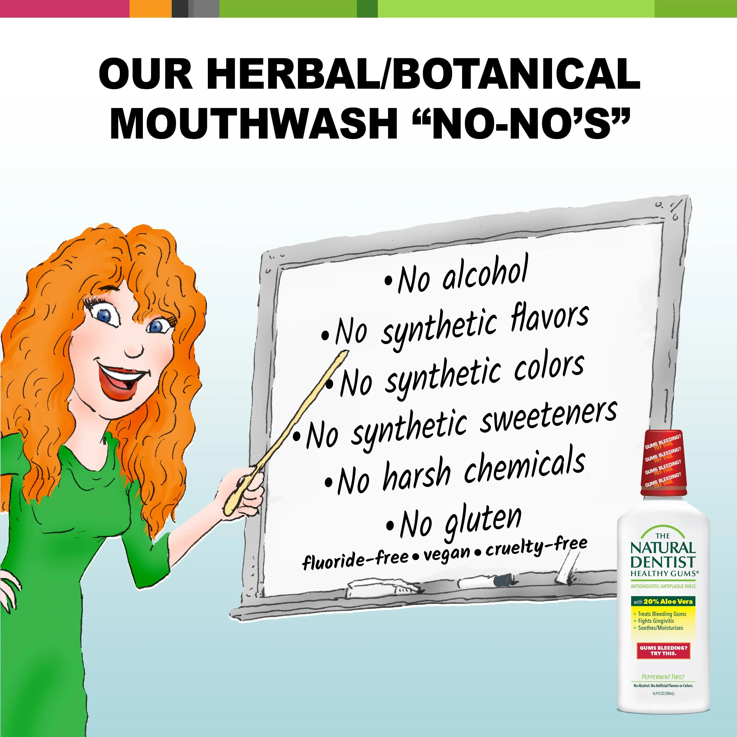 The Natural Dentist Healthy Gums Antigingivitis/Antiplaque Rinse, Peppermint Twi