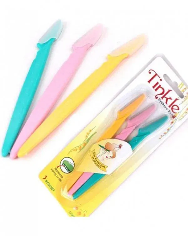 Tinkle Eyebrow Razor 3 Pack, Eyebrow Face Hair Removal & Shaper (3 Pieces)