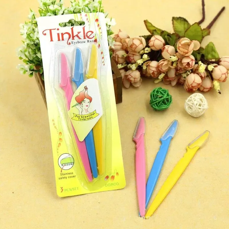 Tinkle Eyebrow Razor 3 Pack, Eyebrow Face Hair Removal & Shaper (3 Pieces)