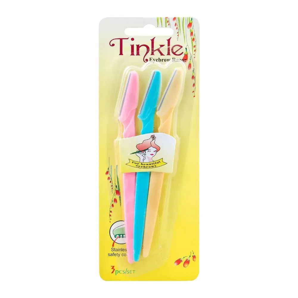 Tinkle Eyebrow Razor 3 Pack, Eyebrow Face Hair Removal & Shaper (3 Pieces)