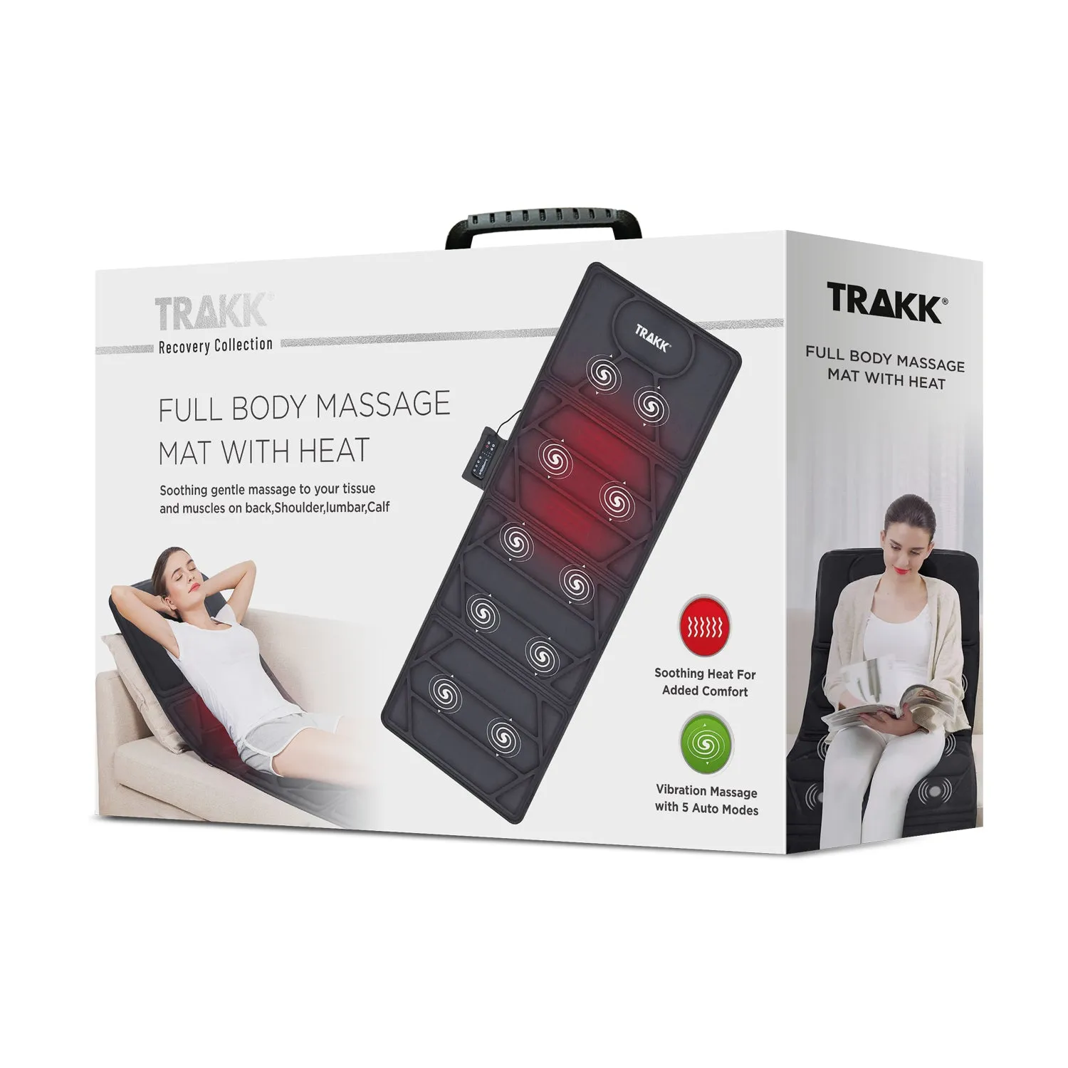 TRAKK Full Body Massage Mat with Heat- Multi Vibrating Motors Full