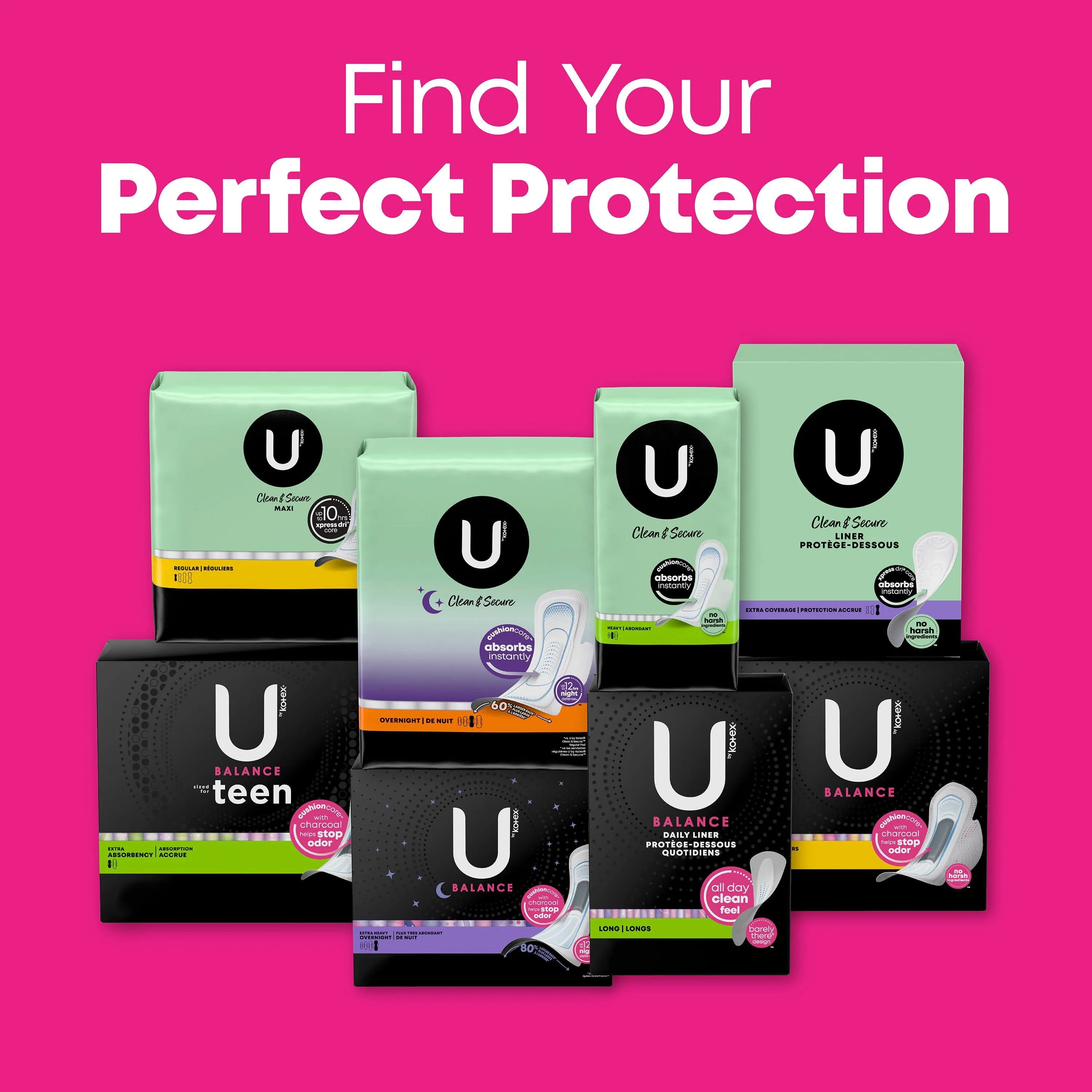 U by Kotex Balance Daily Wrapped Panty Liners, Light Absorbency, Regular Length, 100 Ct