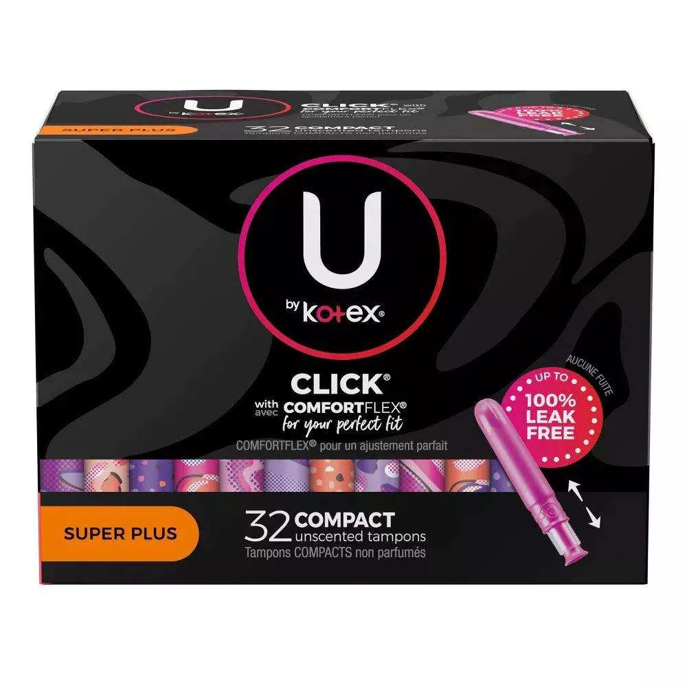 U by Kotex Click Compact Tampons, Super Plus Absorbency - 32 ct.