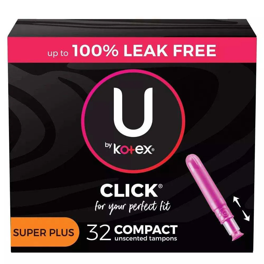 U by Kotex Click Compact Tampons, Super Plus Absorbency - 32 ct.