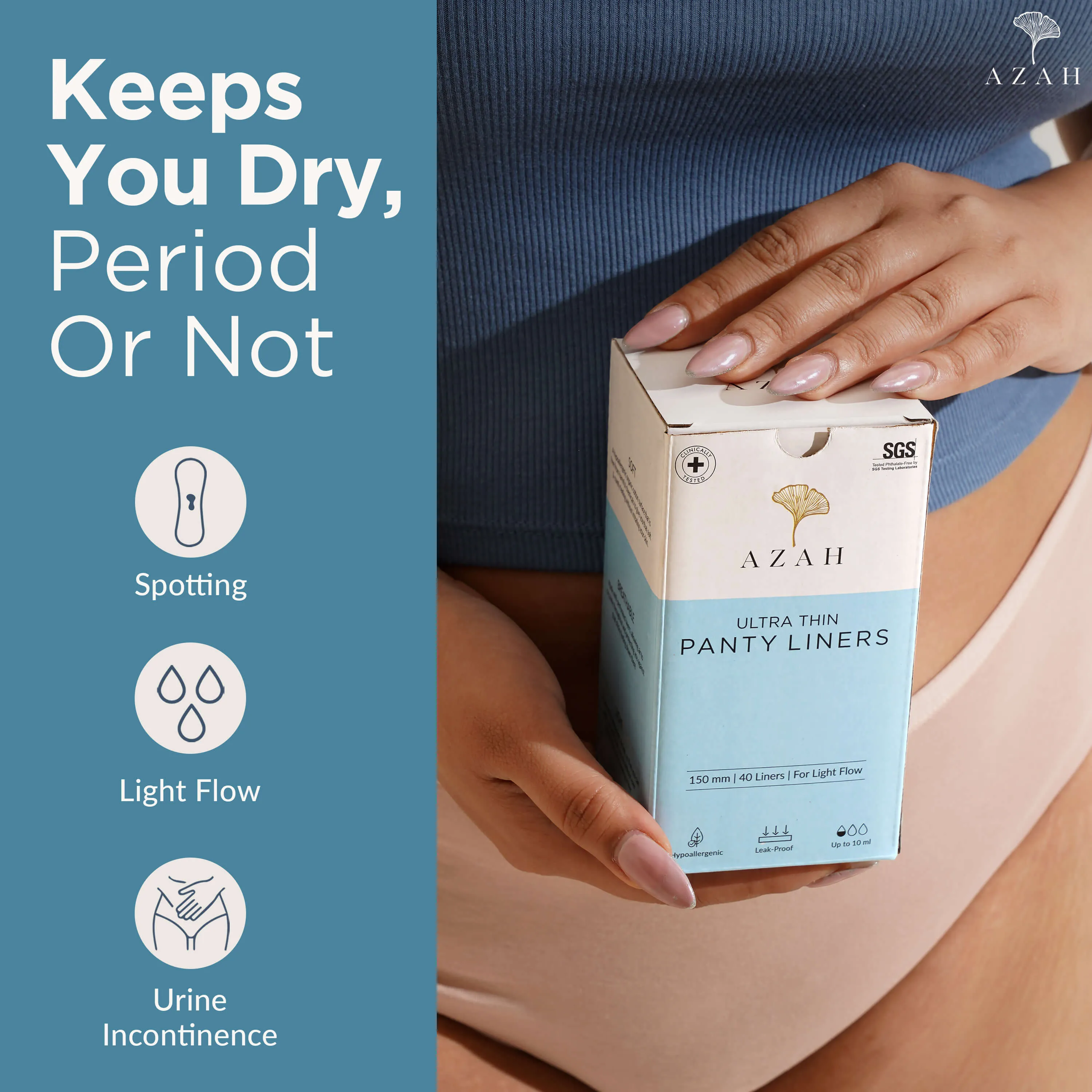 Ultra-Thin Panty Liners | Box of 80 | Spotting, Light Flow, Discharge