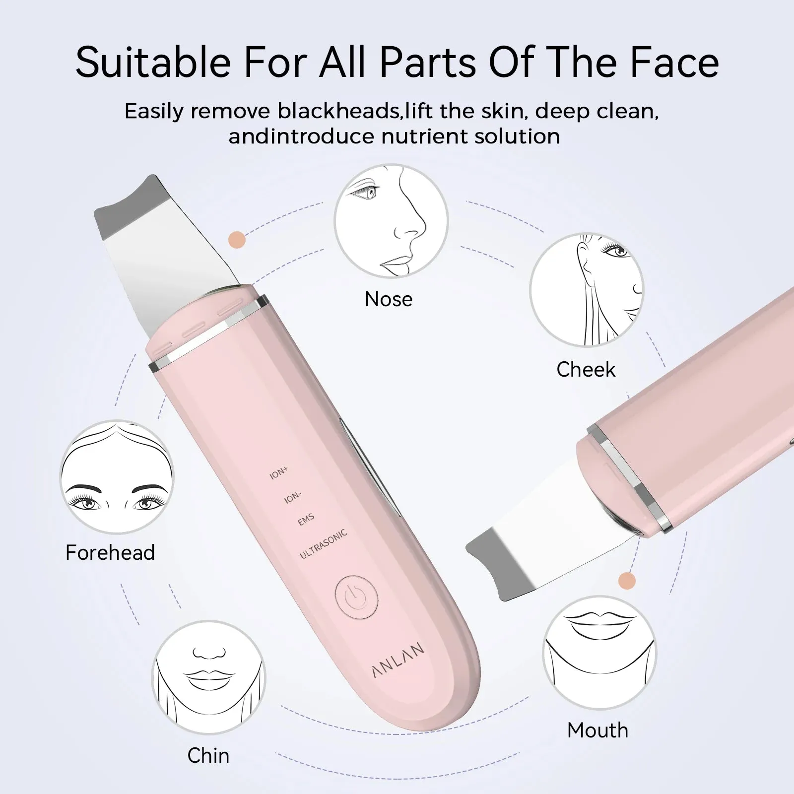 Ultrasonic Skin Scrubber - Deep Cleansing Facial Care Machine