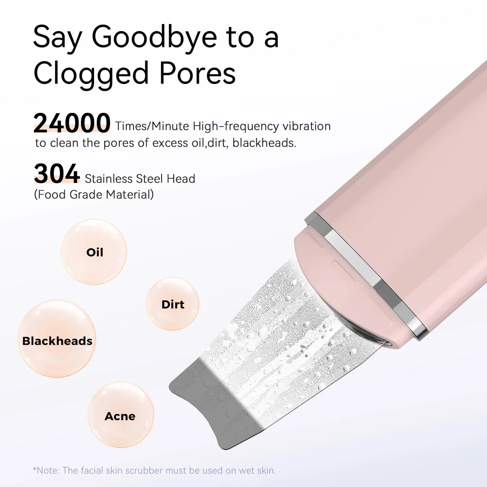 Ultrasonic Skin Scrubber - Deep Cleansing Facial Care Machine