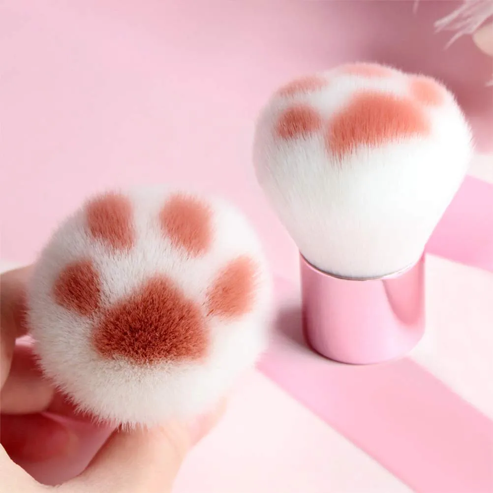 Unique and Cute Cat Foot Print Makeup Brush, Multifunctional Soft Fiber Loose Powder Brush and Blush Brush, Used for Facial Powder, Blush, Shadow and Contour Makeup, Suitable for