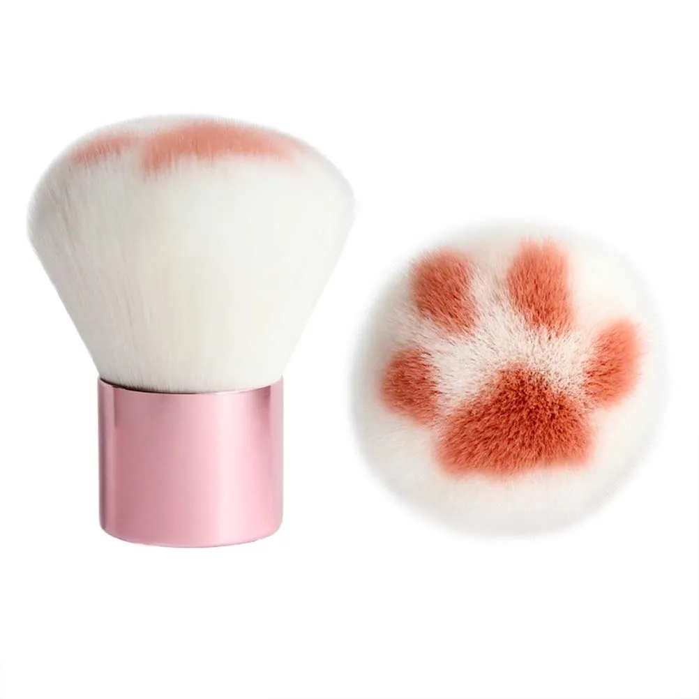 Unique and Cute Cat Foot Print Makeup Brush, Multifunctional Soft Fiber Loose Powder Brush and Blush Brush, Used for Facial Powder, Blush, Shadow and Contour Makeup, Suitable for