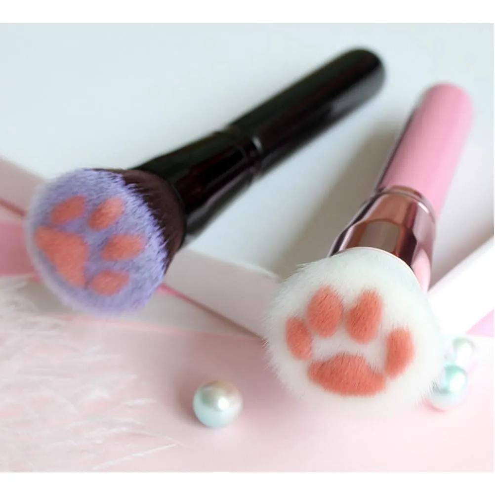 Unique and Cute Cat Foot Print Makeup Brush, Multifunctional Soft Fiber Loose Powder Brush and Blush Brush, Used for Facial Powder, Blush, Shadow and Contour Makeup, Suitable for