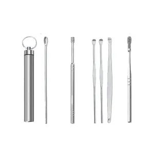 US 6PCS Ear Pick Cleaning Set Spiral Tool Spoon Ear Wax Remover Cleaner Curette