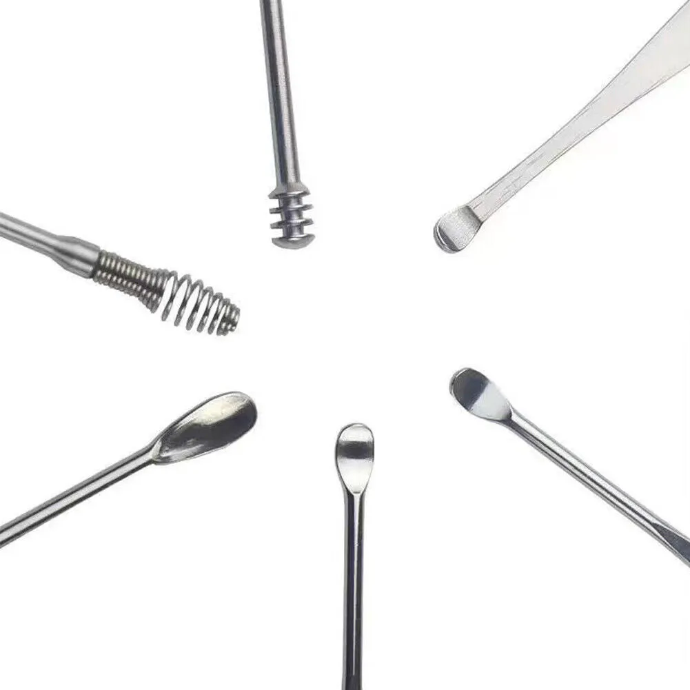 US 6PCS Ear Pick Cleaning Set Spiral Tool Spoon Ear Wax Remover Cleaner Curette