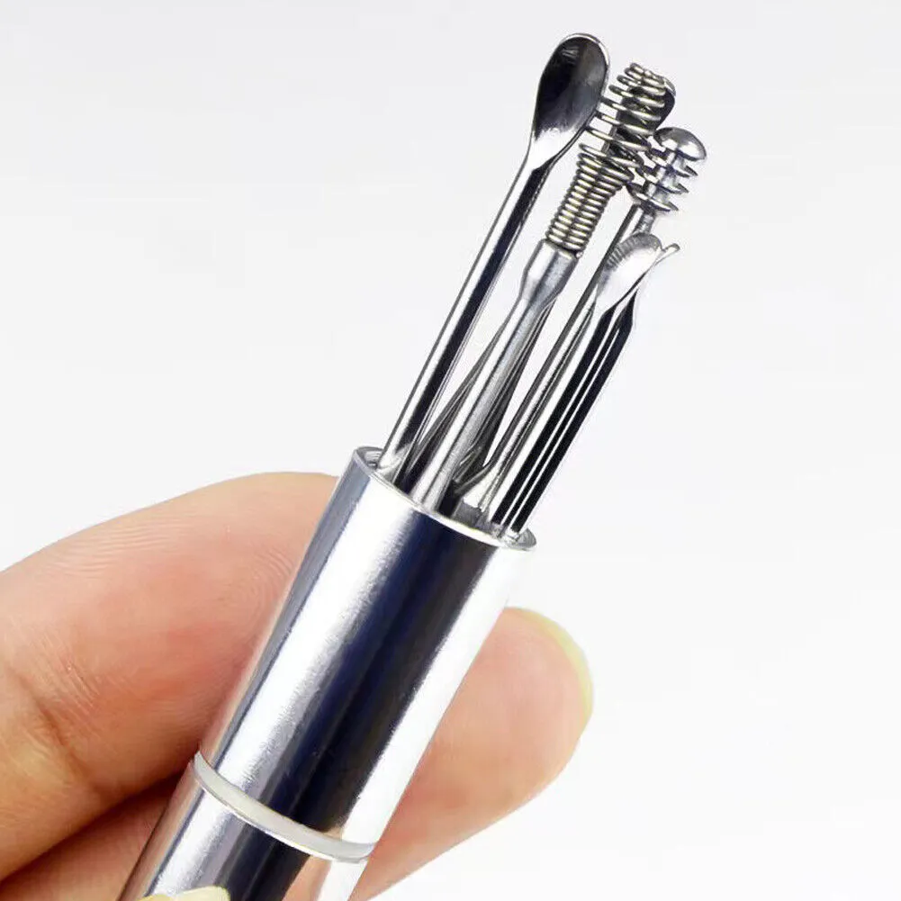 US 6PCS Ear Pick Cleaning Set Spiral Tool Spoon Ear Wax Remover Cleaner Curette