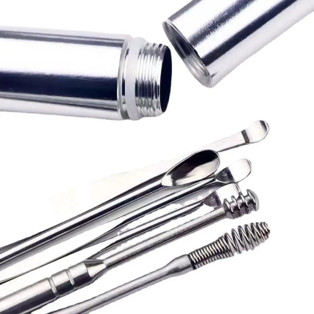US 6PCS Ear Pick Cleaning Set Spiral Tool Spoon Ear Wax Remover Cleaner Curette