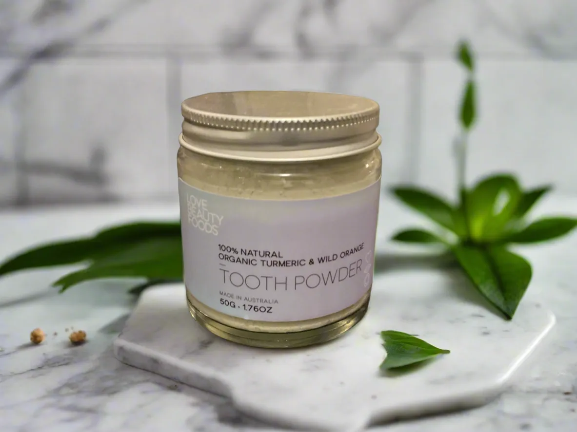 Us And The Earth - Tooth Powder - ORGANIC TURMERIC & WILD ORANGE - 50g