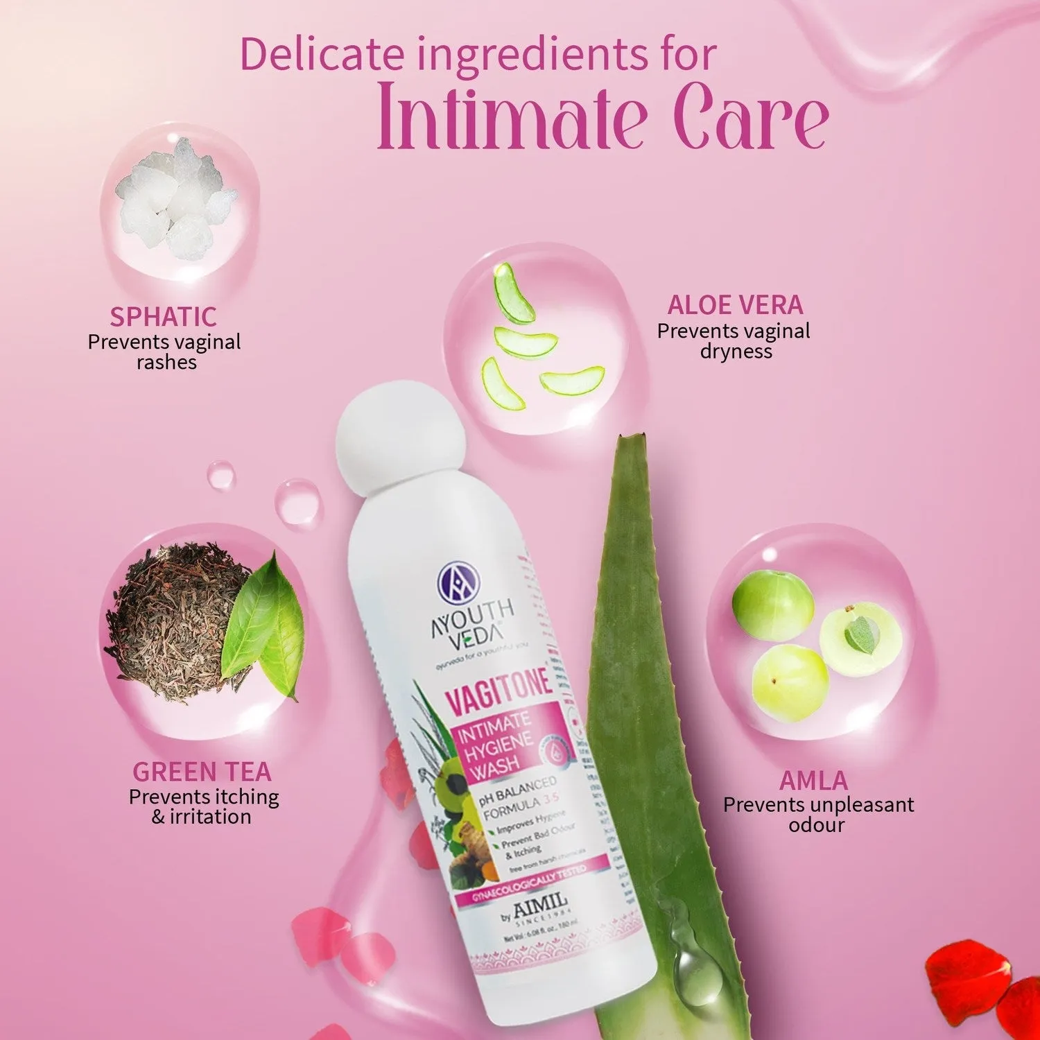 Vagitone Intimate Hygiene Wash for Your Everyday True Comfort Net qty.- 180 ml