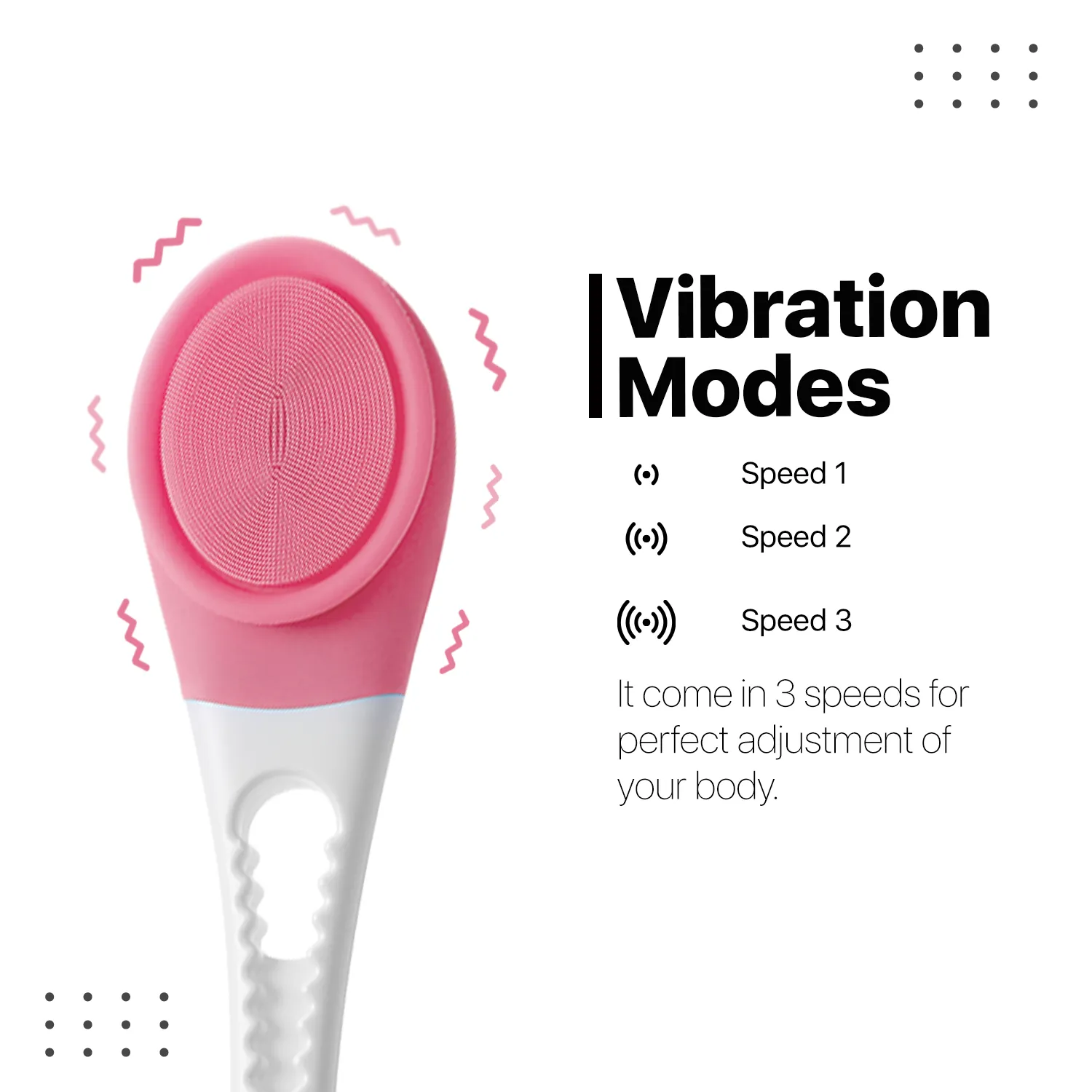 Vandelay Silk Series – Silicon Electronic Double Sided Vibrating back Shower Brush ( Pink / Green )