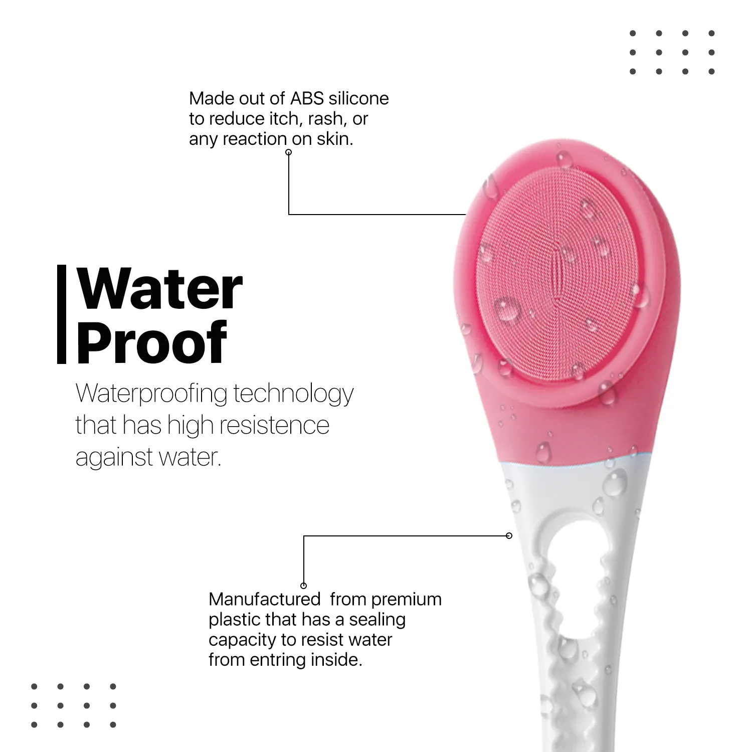 Vandelay Silk Series – Silicon Electronic Double Sided Vibrating back Shower Brush ( Pink / Green )