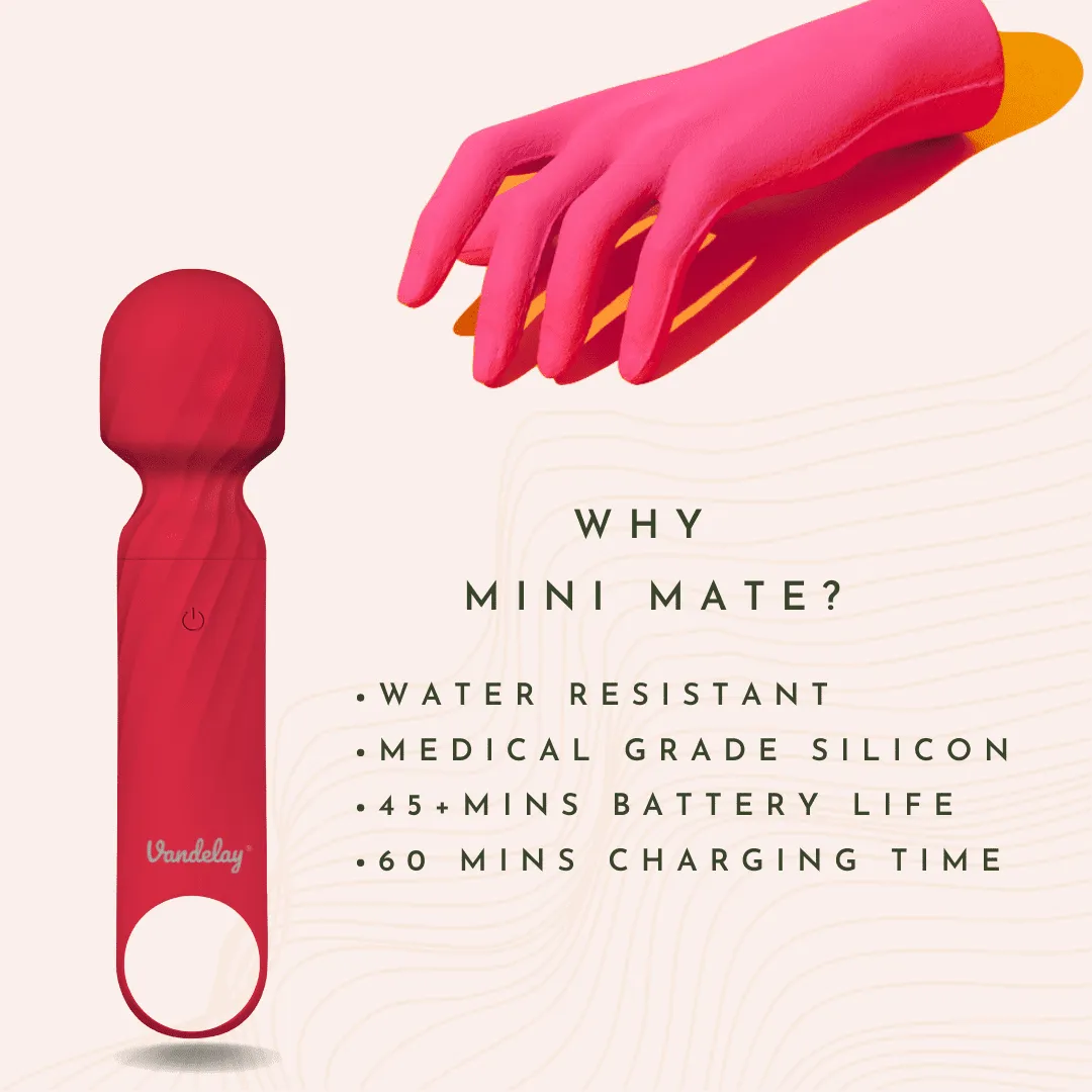 Vandelay® (UK) Mini Mate Body Massager Red (Ring Edition)