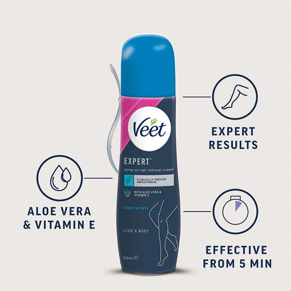 Veet Expert Spray On Hair Removal Cream For Sensitive Skin 150ml