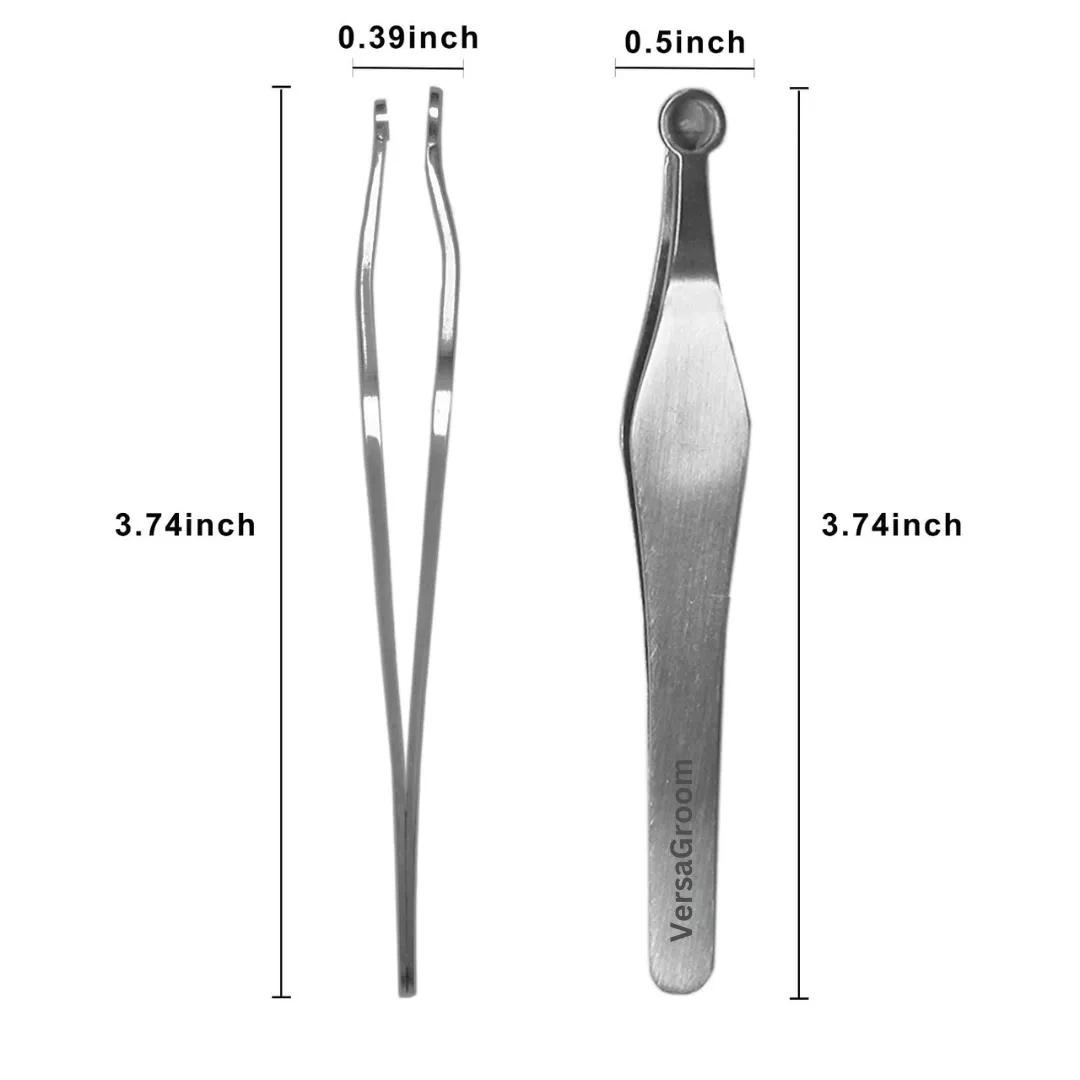 VersaGroom Tweezers | Universal Nose & Ear Hair Trimmers | Stainless Steel Nasal Clippers