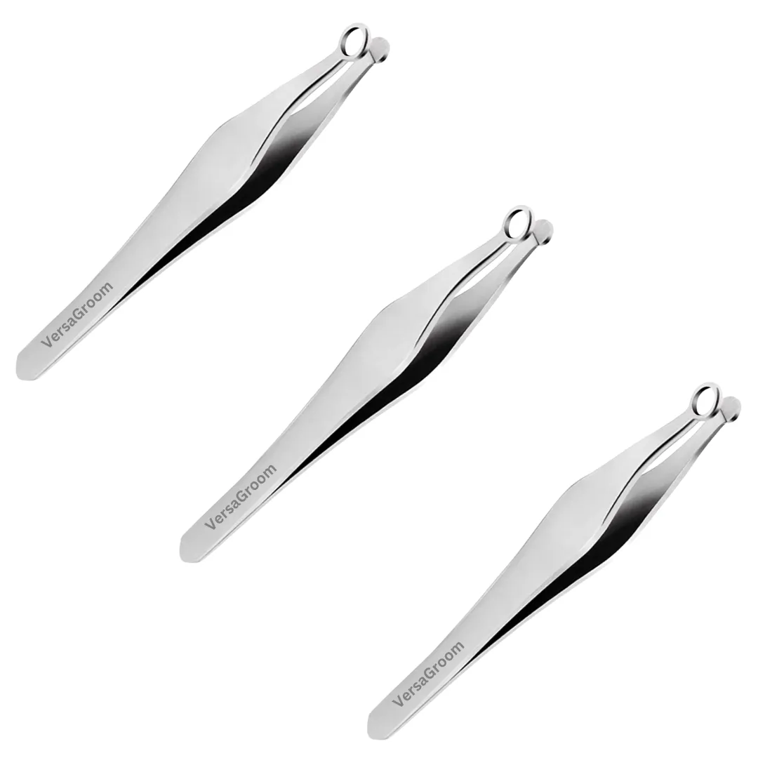 VersaGroom Tweezers | Universal Nose & Ear Hair Trimmers | Stainless Steel Nasal Clippers