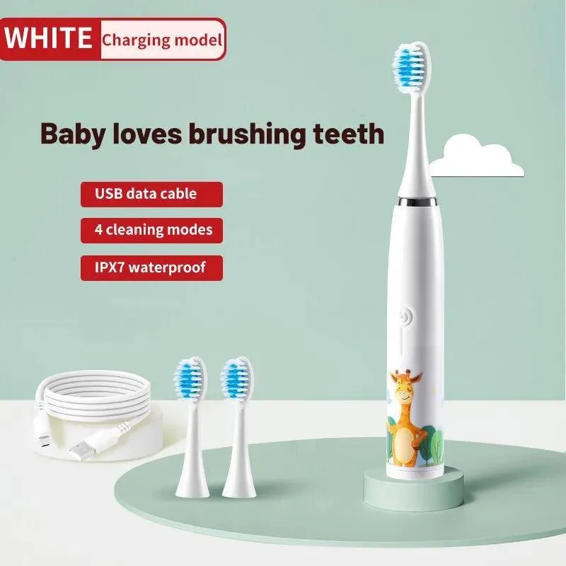 Vibrant Kids Electric Toothbrush: Gentle Cleaning & Rechargeable Ultrasonic Tech