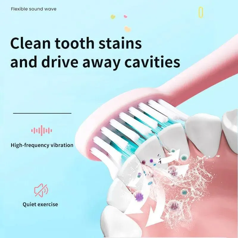 Vibrant Kids Electric Toothbrush: Gentle Cleaning & Rechargeable Ultrasonic Tech