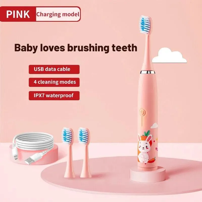 Vibrant Kids Electric Toothbrush: Gentle Cleaning & Rechargeable Ultrasonic Tech