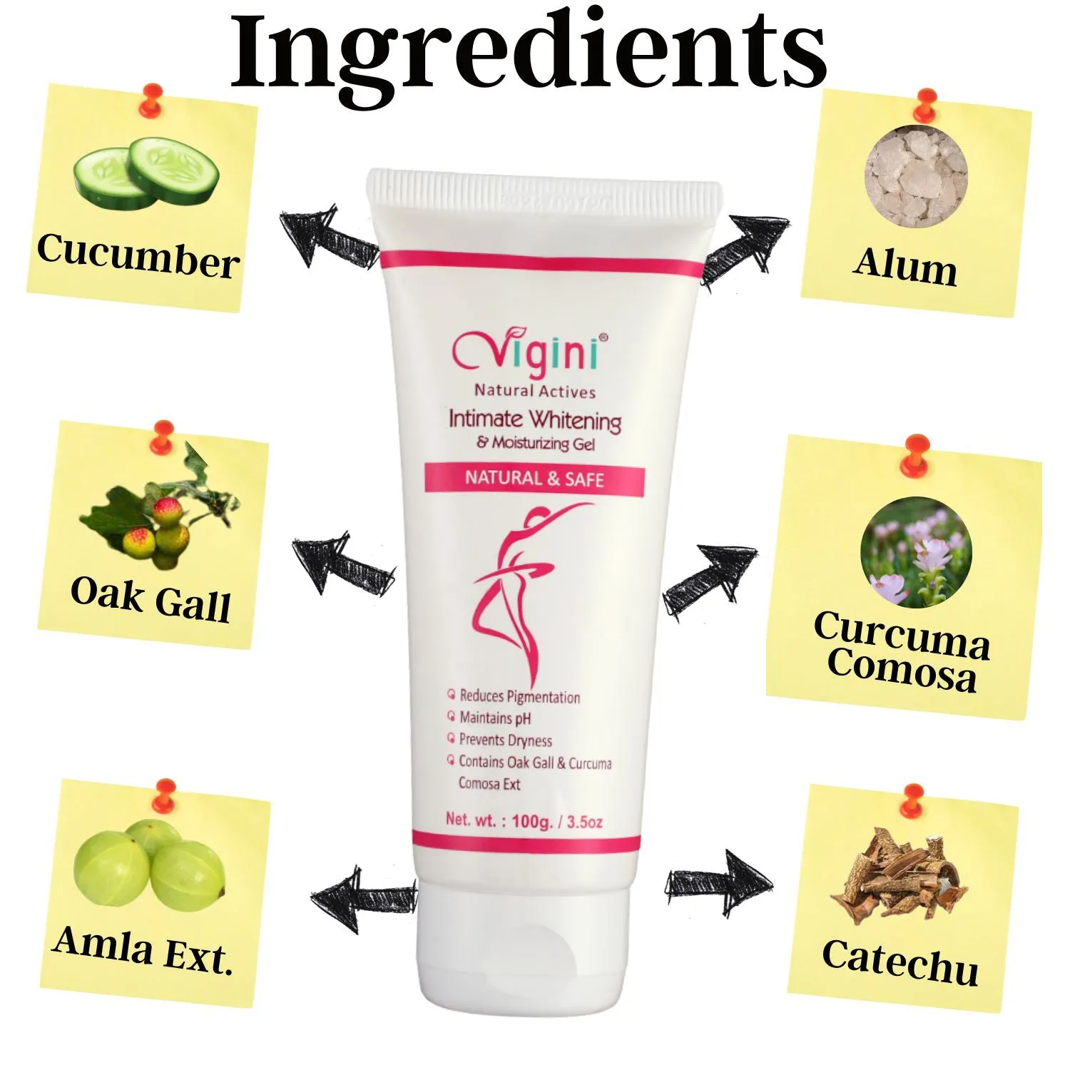 Vigini 100% Natural Actives Intimate Whitening & Moisturizing Gel 100 gm