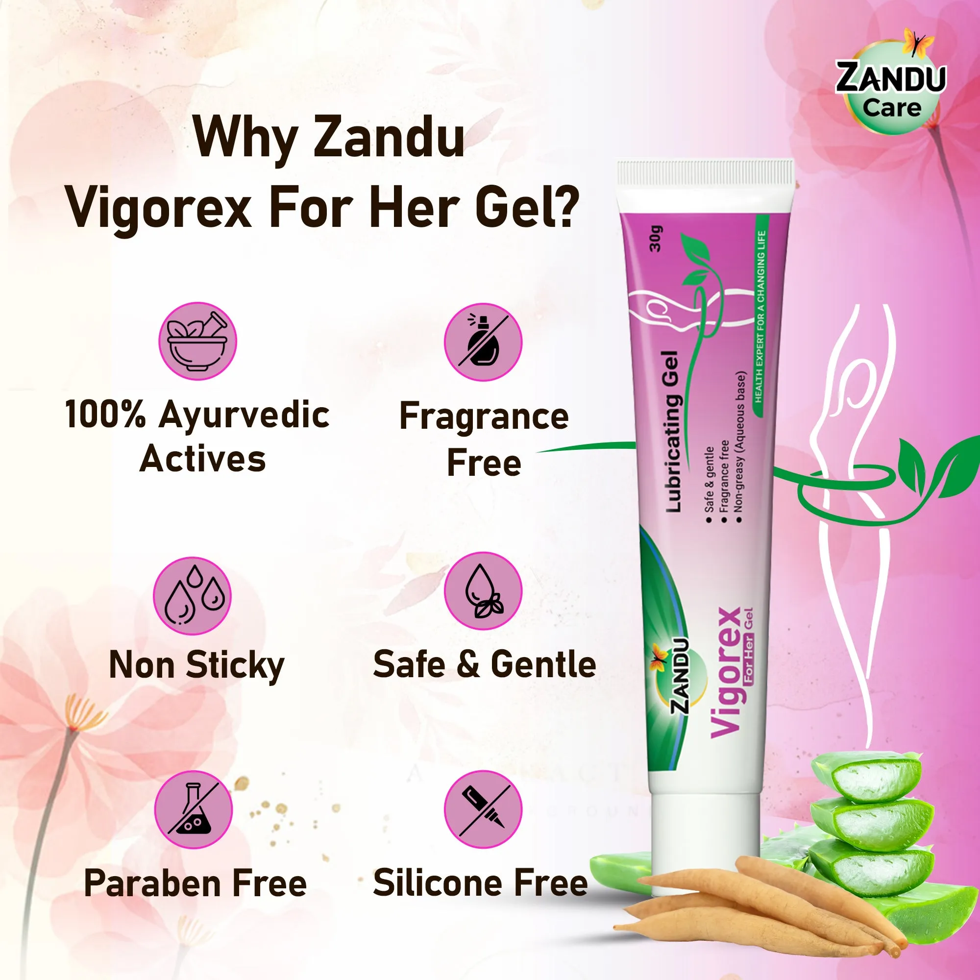 Vigorex For Her Gel with Aloevera & Satavari | Lubricant Gel for Female (30g)