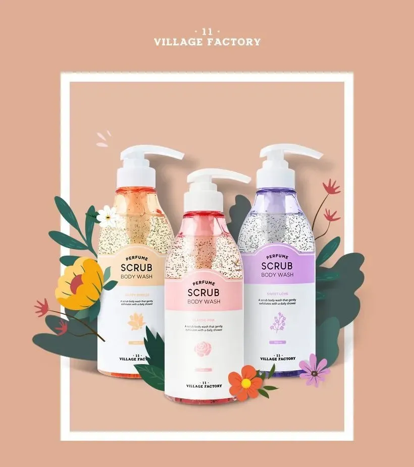 VILLAGE 11 FACTORY Perfume Scrub Body Wash غسول الجسم المقشر والمعطر