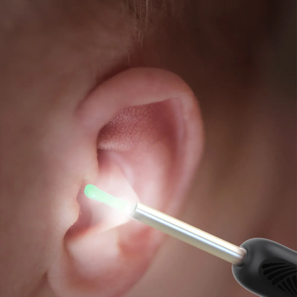 Visual WiFi Ear Wax Removal Tool Camera Wireless Ear Scope with Light Black