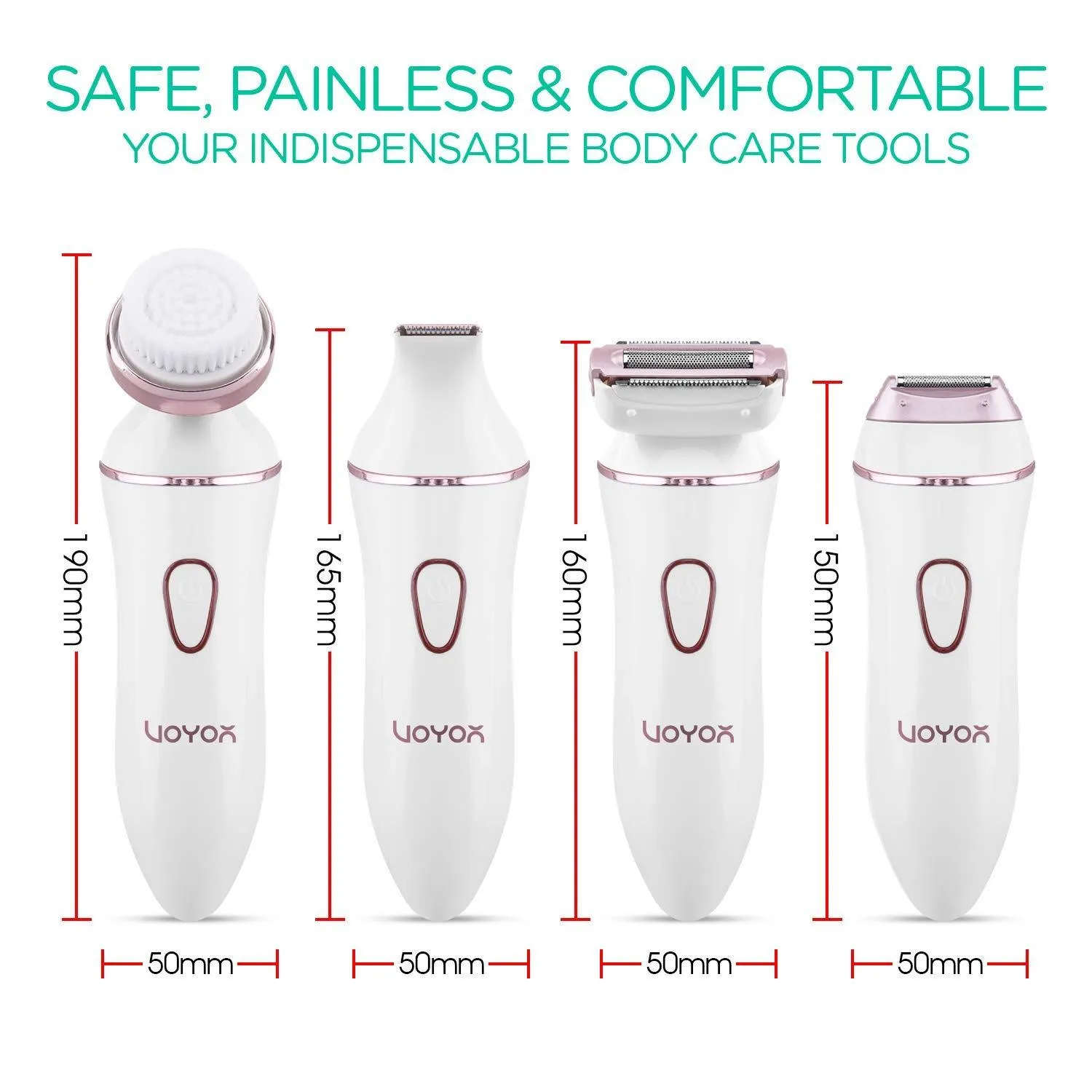 VOYOR Electric Razor for Women - Rechargeable Shaver Wet & Dry Painless Bikini Trimmer