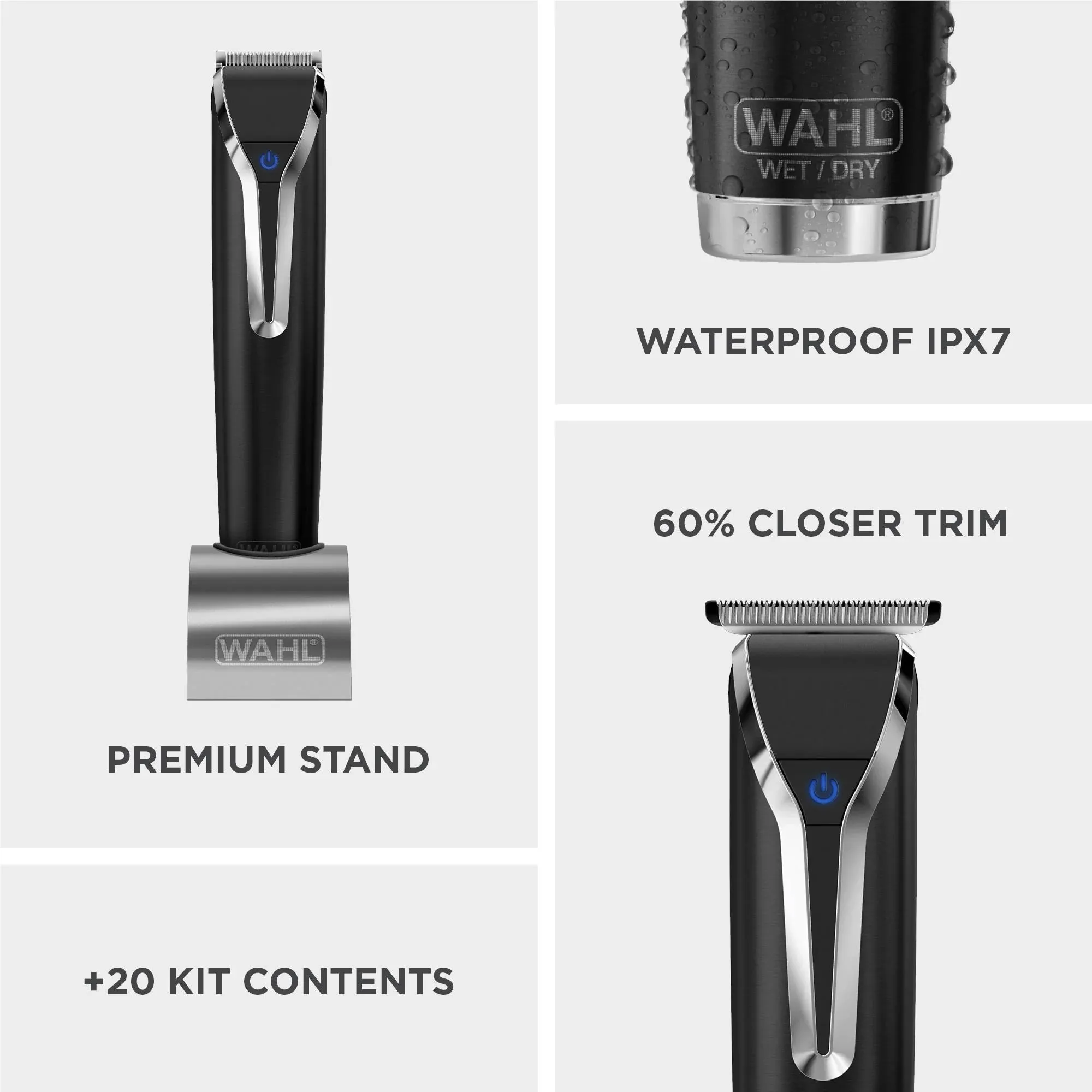 WAHL Lithium-Ion  Stainless Steel Waterproof Trimmer Grooming Kit - Made in the USA
