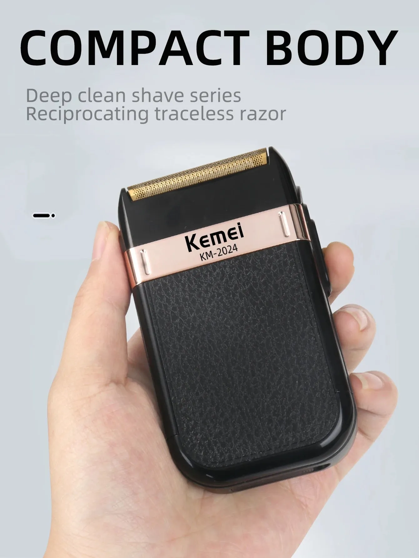 Waterproof Twin Blade Electric Shaver for Men - Cordless USB Rechargeable Razor