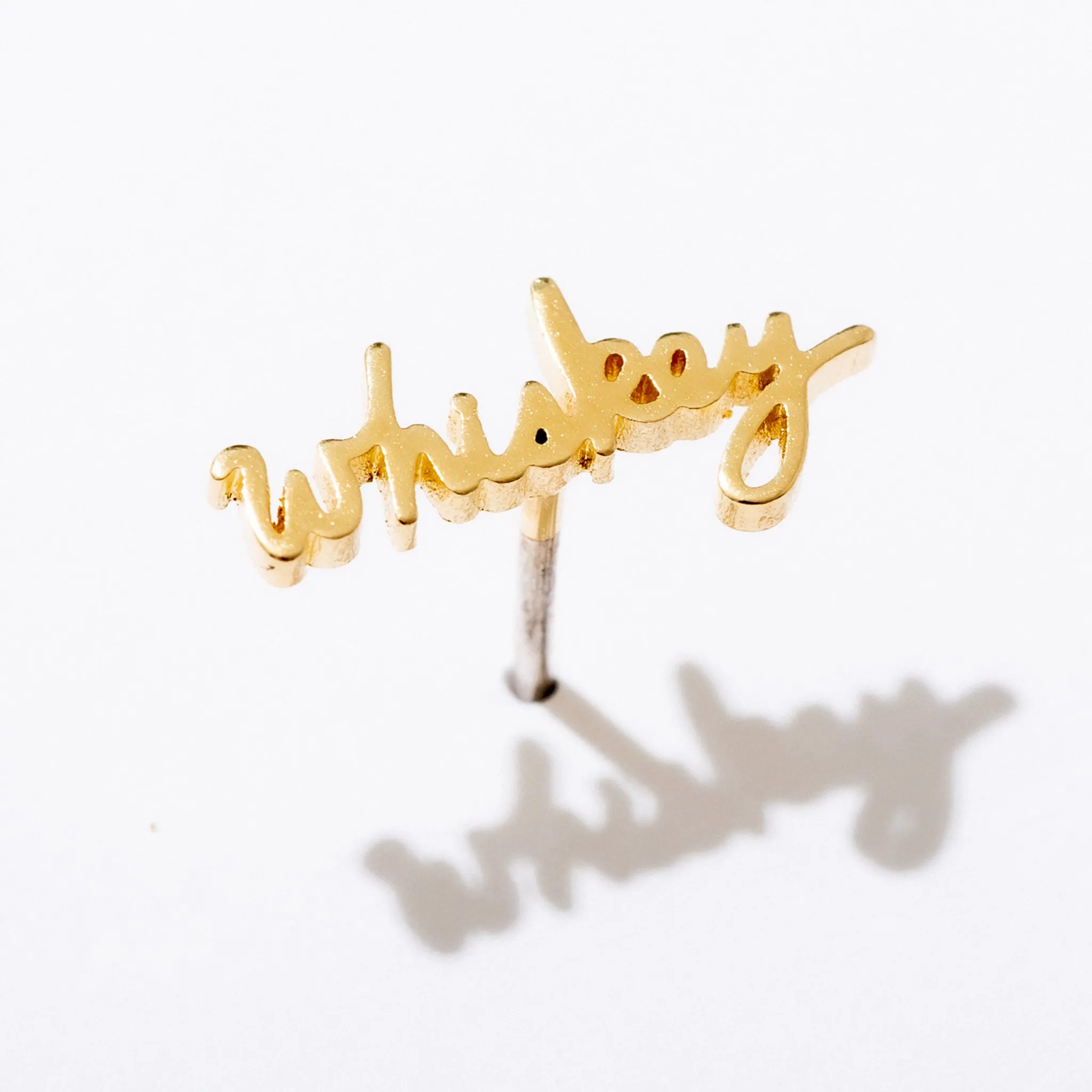 Whiskey Script Stud Earrings