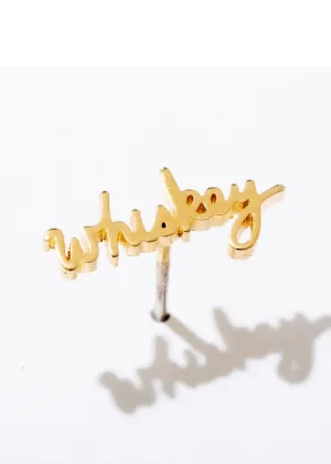 Whiskey Script Stud Earrings