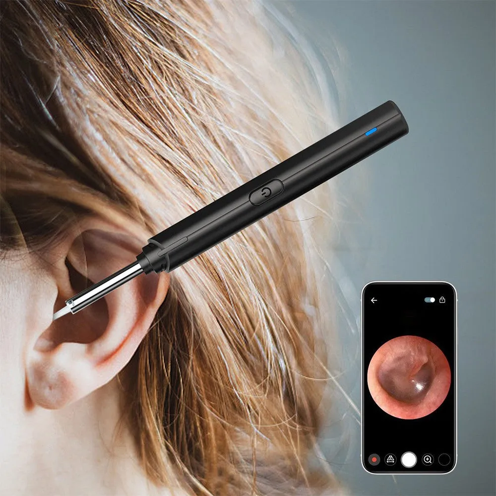 WIFI Connection Ear Wax Removal Tool Ear Set Camera Wireless Ear Endoscope Spoon Black