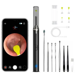 WIFI Connection Ear Wax Removal Tool Ear Set Camera Wireless Ear Endoscope Spoon Black