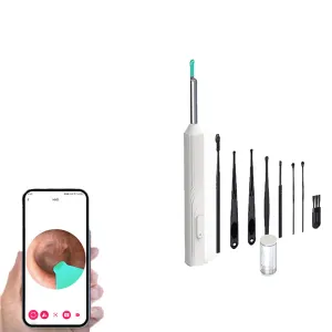 WiFi Wax Removal Tool Camera HD Ear Scope Otoscope with Light White