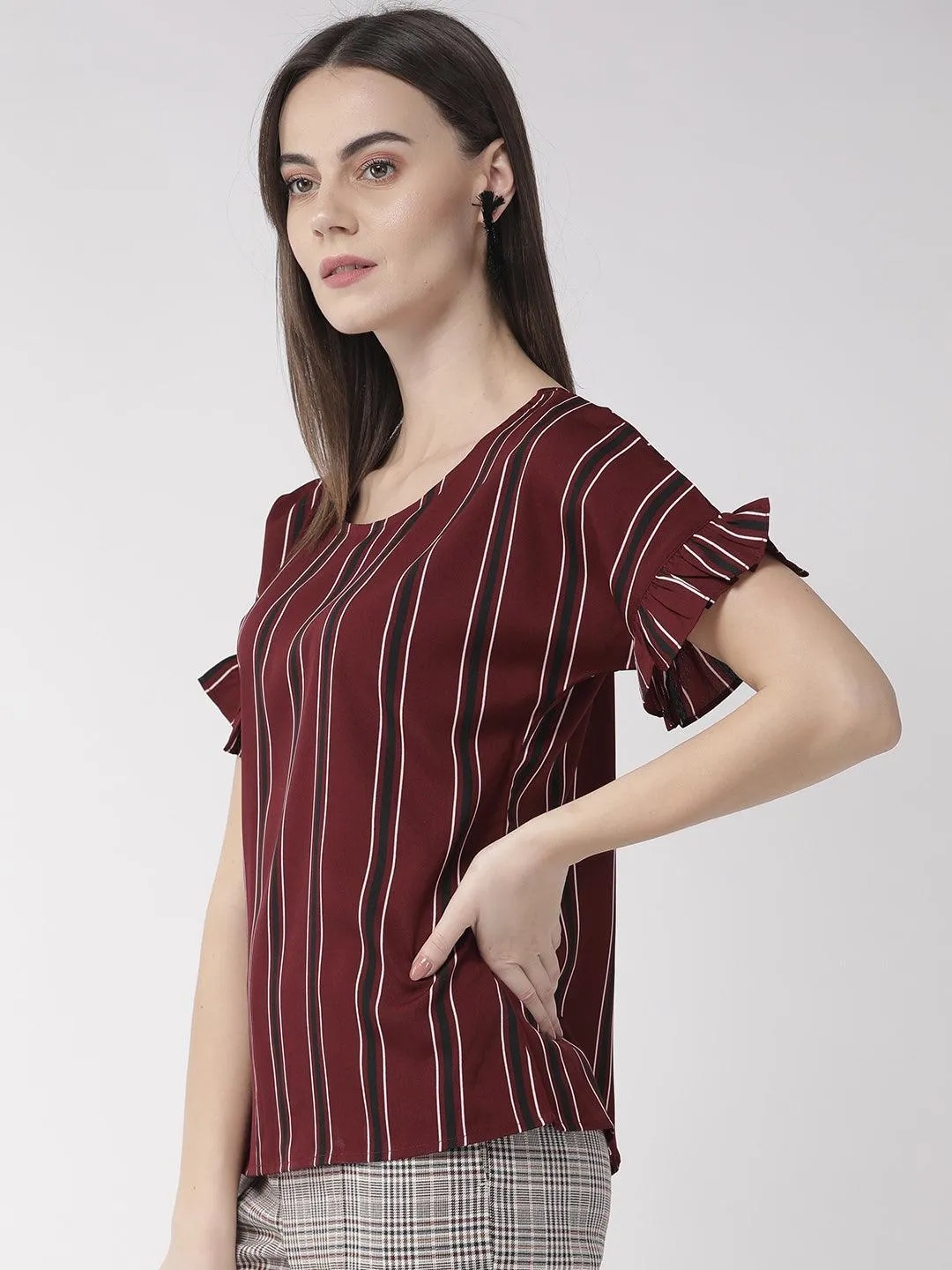 Women Pink & Black Snakeskin Print A-Line Top