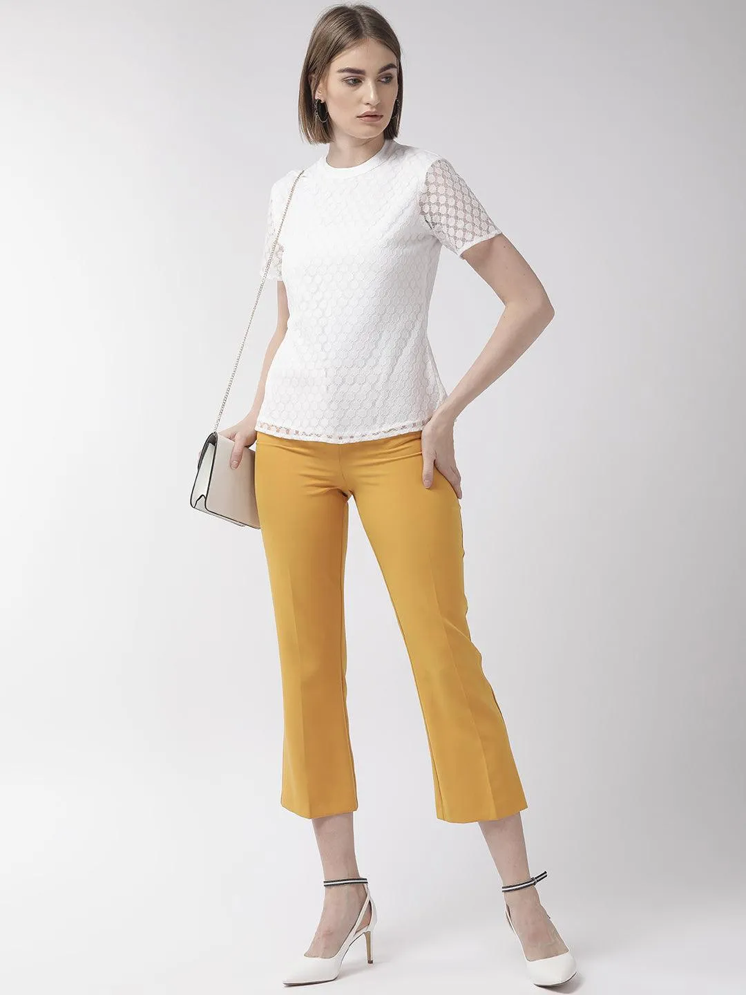 Women White Lace Top